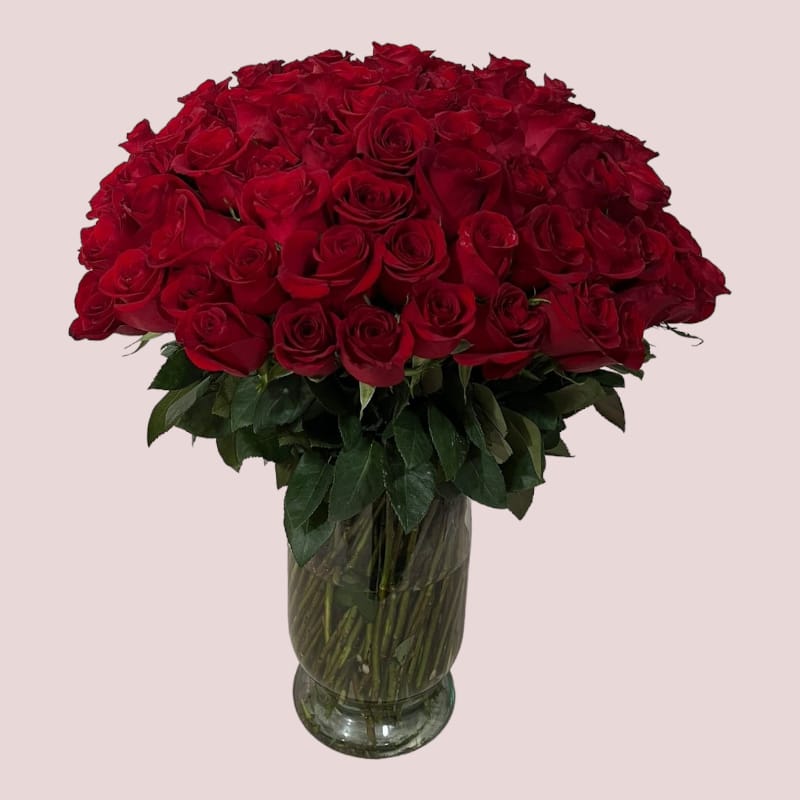 Florero de 100 rosas