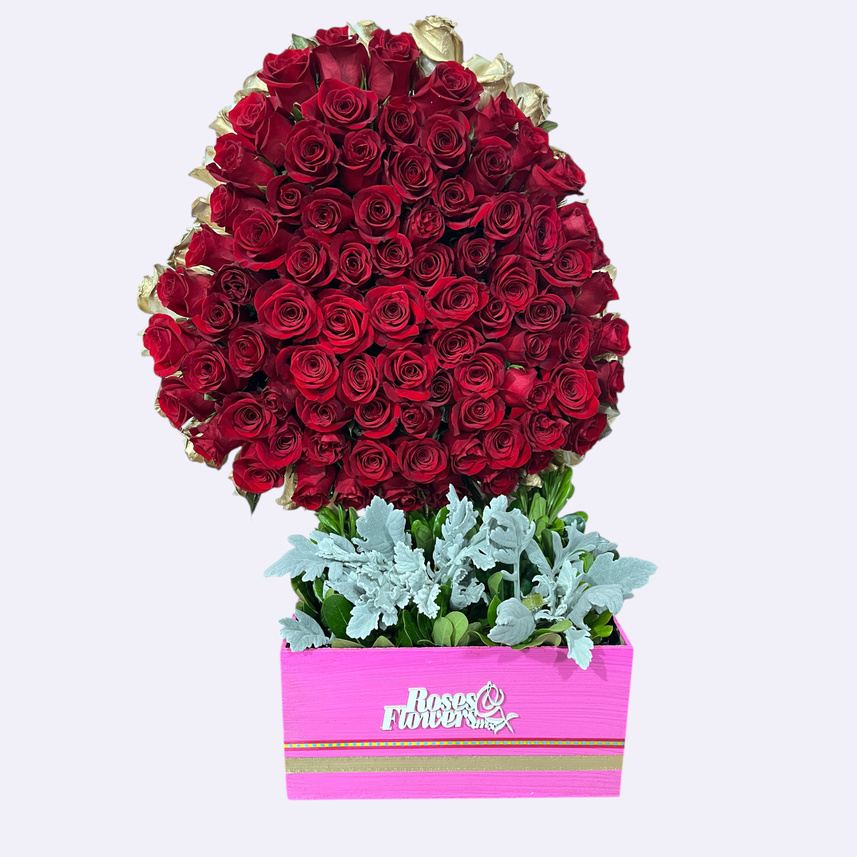Corazón de 120 rosas