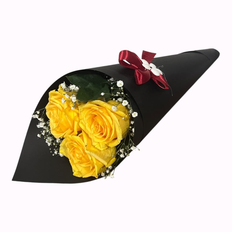 Tres rosas amarillas